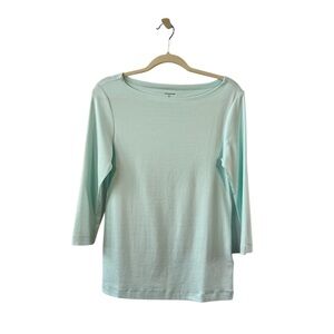 Amazon Essentials Aqua Blue Fitted Long‎ Sleeve Tee NWOT